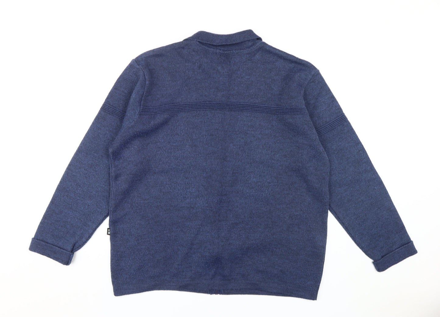 Kurt Muller Men's Blue Full Zip Cardigan Jumper XL