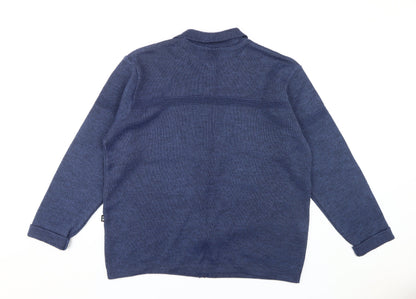 Kurt Muller Men's Blue Full Zip Cardigan Jumper XL