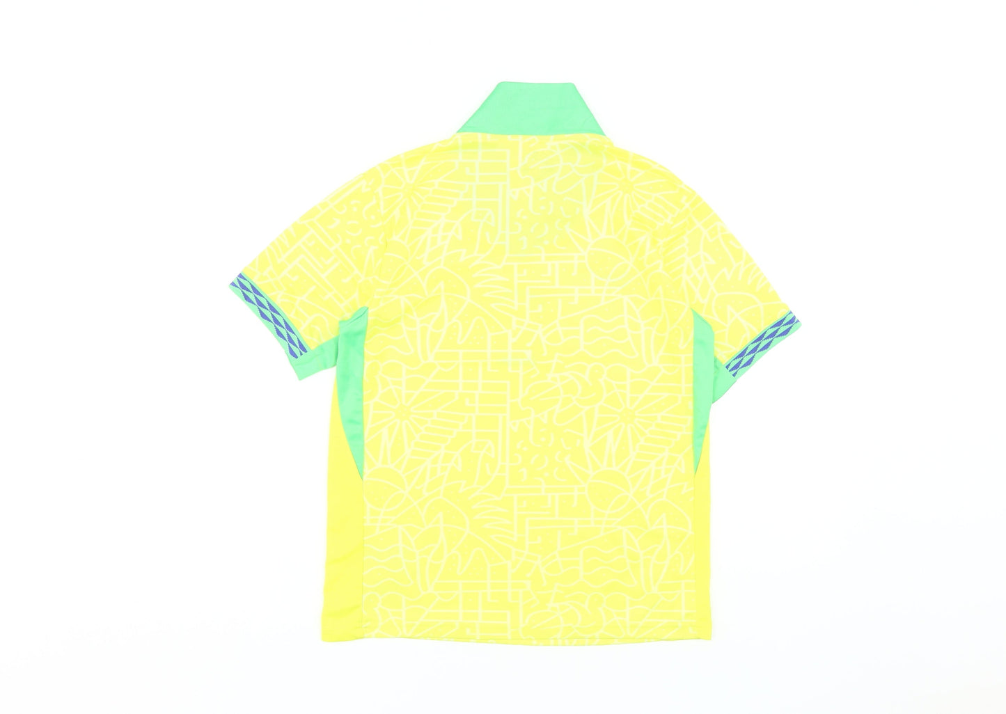 Nike Boys Yellow Football Jersey 2XS Athletic Collared