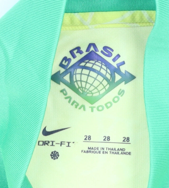 Nike Boys Yellow Football Jersey 2XS Athletic Collared