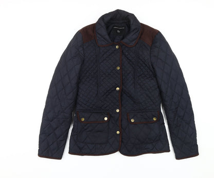 Womens UK Size 10 Dorothy Perkins Blue Quilted Coat