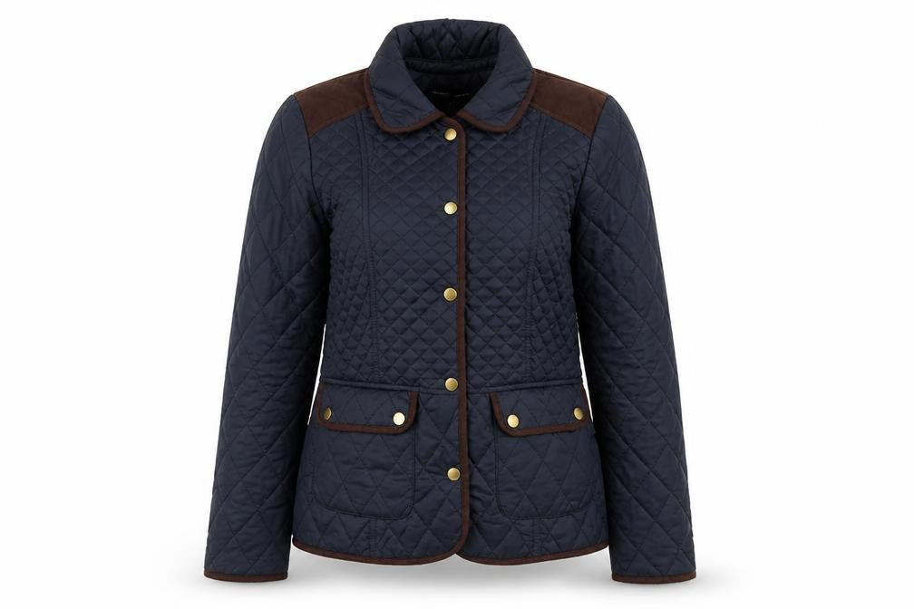 Womens UK Size 10 Dorothy Perkins Blue Quilted Coat
