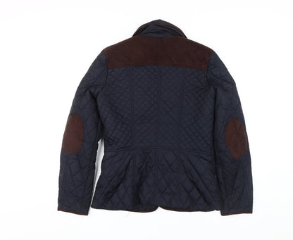 Womens UK Size 10 Dorothy Perkins Blue Quilted Coat
