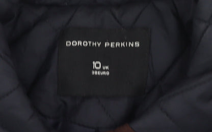 Womens UK Size 10 Dorothy Perkins Blue Quilted Coat
