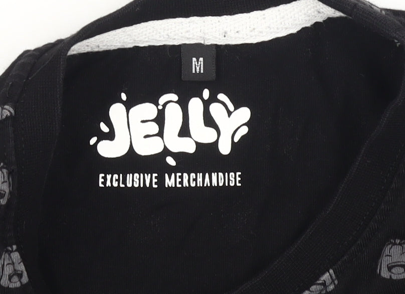 Jelly Boys Black Graphic Print T-Shirt M Pullover