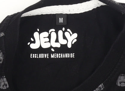 Jelly Boys Black Graphic Print T-Shirt M Pullover