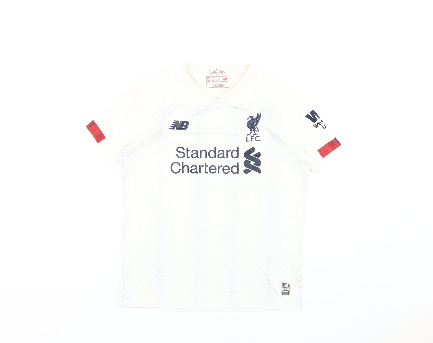 New Balance Boys Football Jersey White 11-12 Years Logo Tee