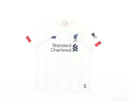 New Balance Boys Football Jersey White 11-12 Years Logo Tee