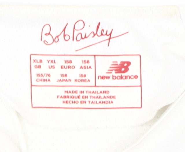 New Balance Boys Football Jersey White 11-12 Years Logo Tee