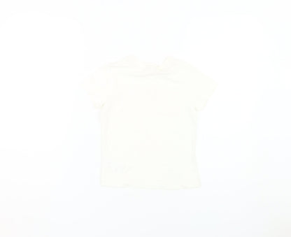 Marvel Boys White Graphic T-Shirt 5-6 Years Cotton Logo