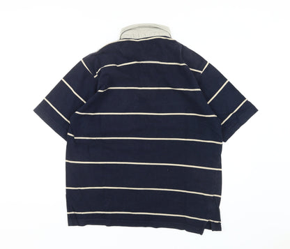 Beverly Hills Polo Club Men's Blue Striped Polo L