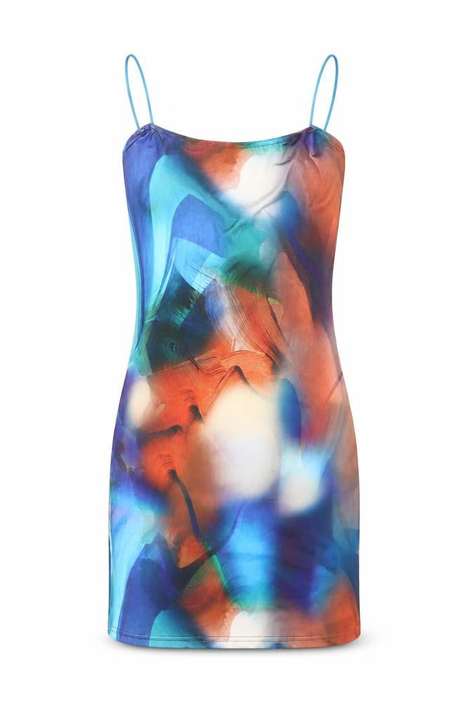 PrettyLittleThing Multicoloured Slip Dress Women Size 4