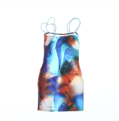 PrettyLittleThing Multicoloured Slip Dress Women Size 4