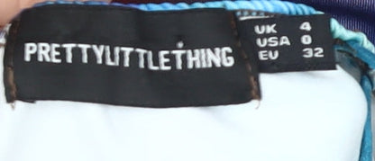 PrettyLittleThing Multicoloured Slip Dress Women Size 4