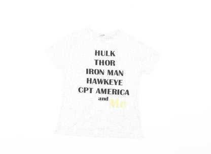 Womens UK Size 8 Marvel White Basic T-Shirt