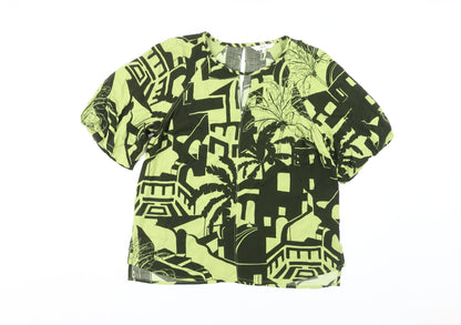 Womens UK Size 14 NEXT Green Basic Blouse
