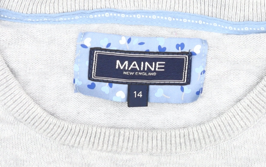 Womens UK Size 14 Maine Grey Pullover Jumper