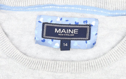 Womens UK Size 14 Maine Grey Pullover Jumper