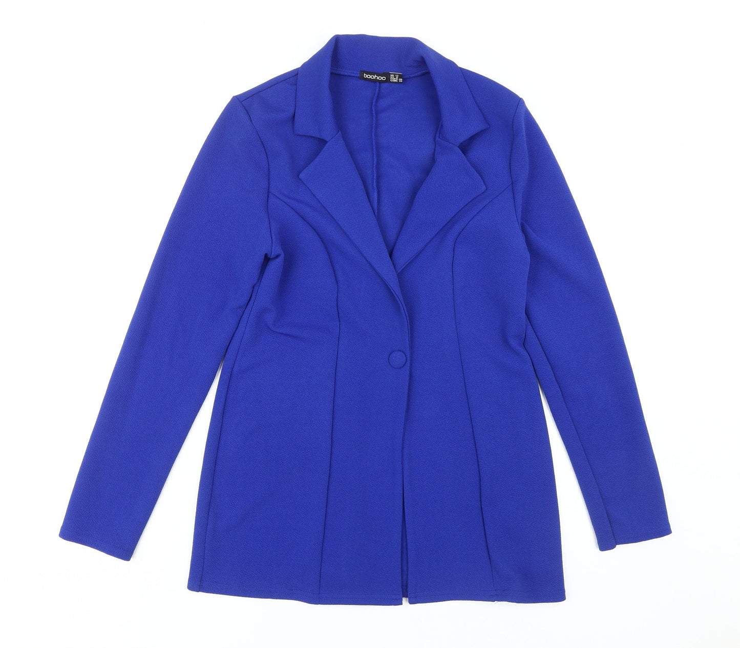 boohoo Women's Blue Blazer UK Size 12 Long Sleeve