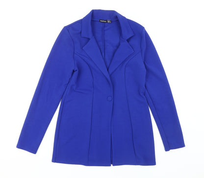 boohoo Women's Blue Blazer UK Size 12 Long Sleeve