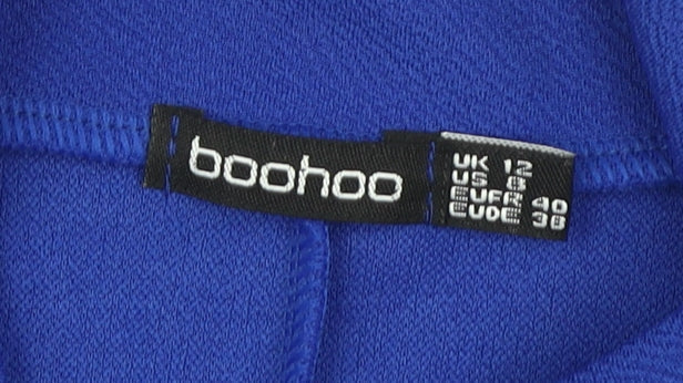 boohoo Women's Blue Blazer UK Size 12 Long Sleeve