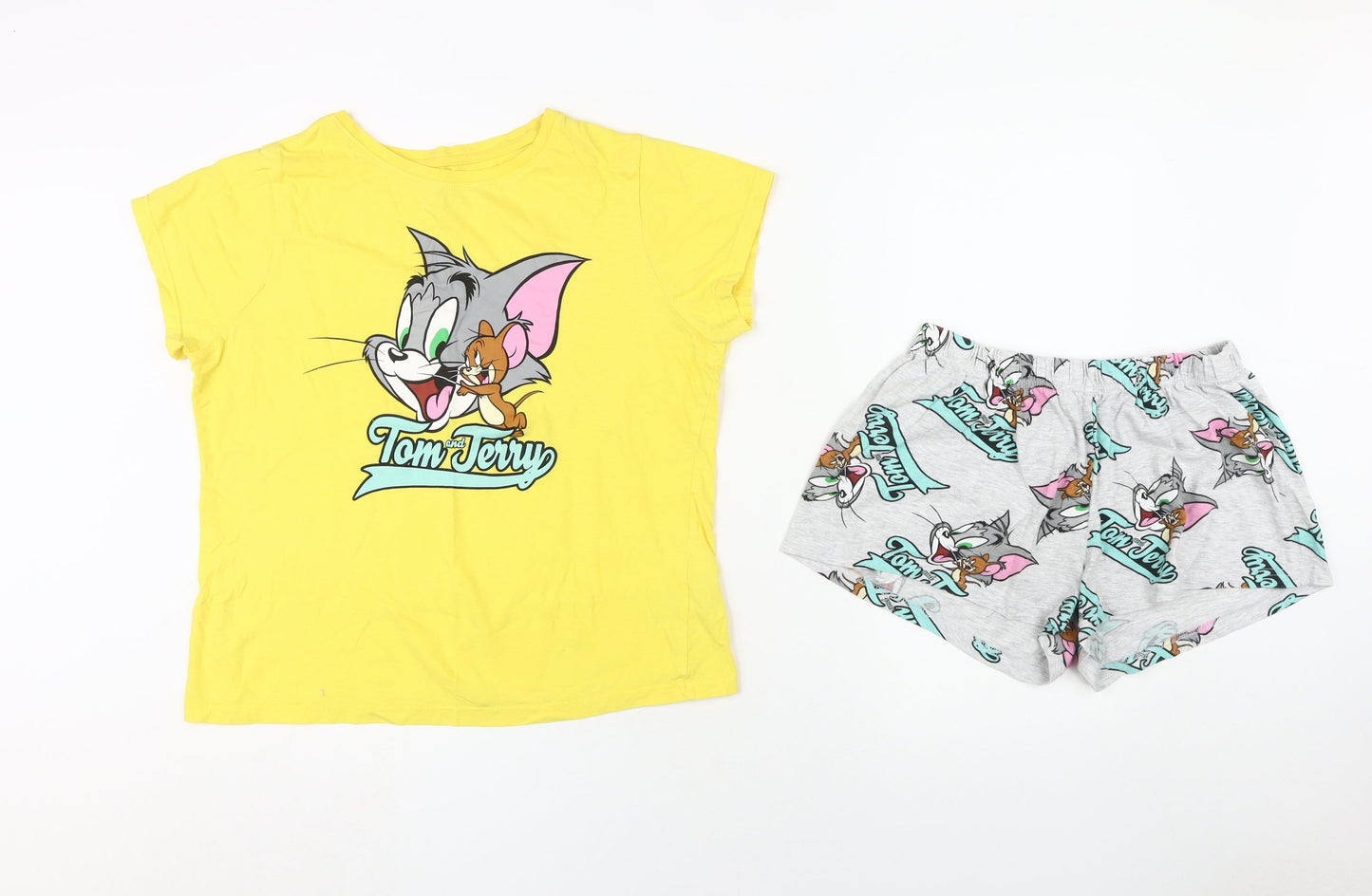Tom and Jerry Women's Pyjama Set, Yellow, Size 10-12
