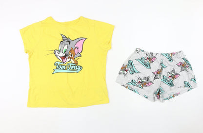 Tom and Jerry Women's Pyjama Set, Yellow, Size 10-12