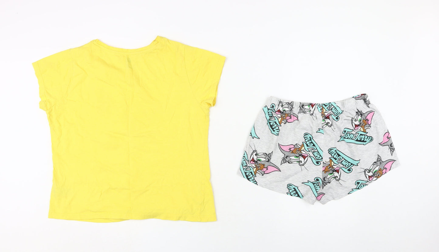 Tom and Jerry Women's Pyjama Set, Yellow, Size 10-12