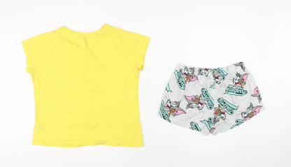 Tom and Jerry Women's Pyjama Set, Yellow, Size 10-12
