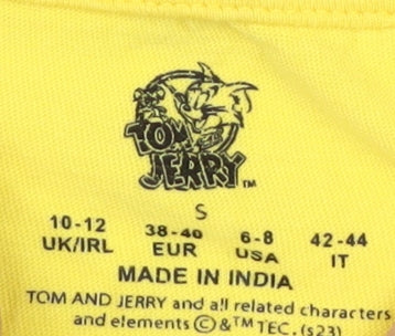 Tom and Jerry Women's Pyjama Set, Yellow, Size 10-12