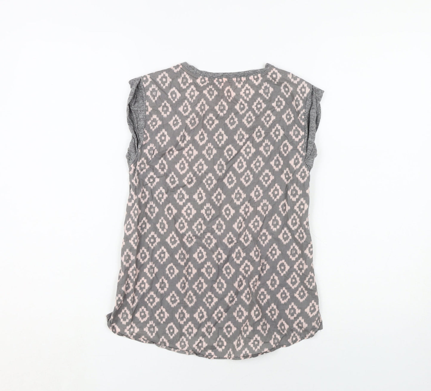 Next Girls Grey Geometric T-Shirt, 10 Years, Sleeveless