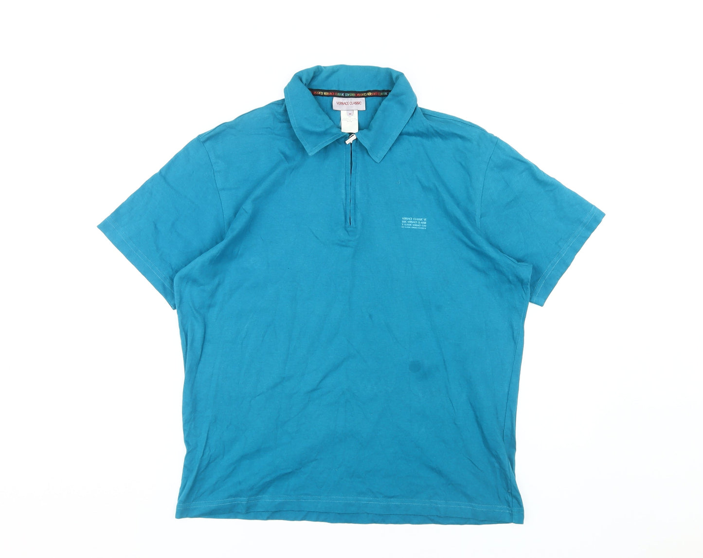 Versace Classic Men's Blue Polo Shirt M Short Sleeve