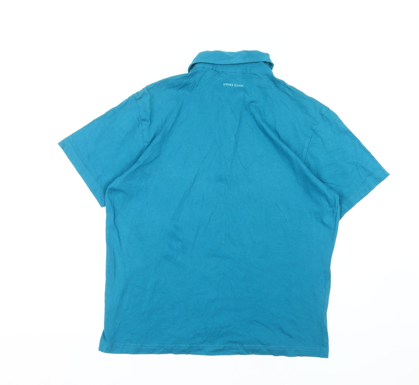 Versace Classic Men's Blue Polo Shirt M Short Sleeve