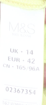 Womens UK Size 14 Marks and Spencer Yellow Basic Tank