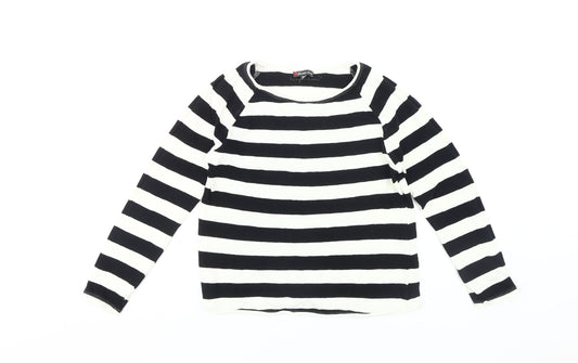Street One Women's Black Striped Jersey Top Size 10