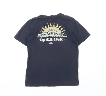 Unisex Adults UK Size 12 Quiksilver Blue Basic T-Shirt