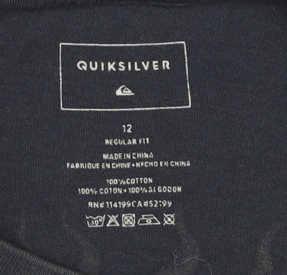 Unisex Adults UK Size 12 Quiksilver Blue Basic T-Shirt