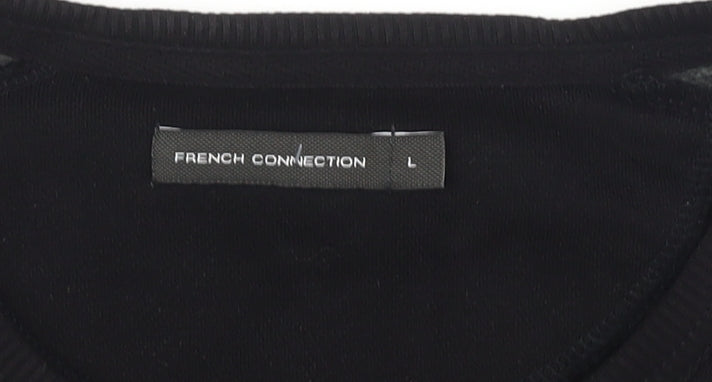 Mens UK Size L French Connection Black Pullover Sweatshirt