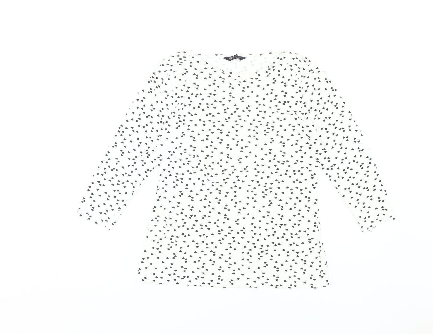 Womens UK Size 12 Marks and Spencer White Basic T-Shirt