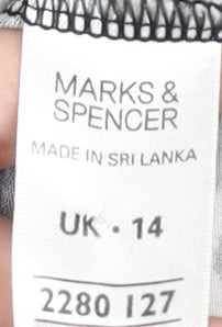 Womens UK Size 14 Marks and Spencer Black Basic T-Shirt