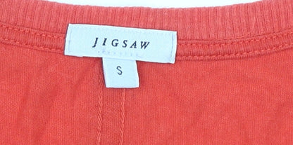 Womens UK Size S Jigsaw Red Basic T-Shirt