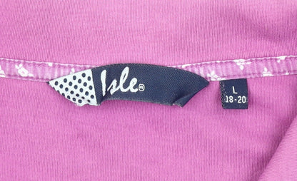 Isle Women's Pink Polo Top, Size L, Short Sleeve Cool Casual