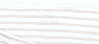 Womens UK Size L MNG Beige Basic T-Shirt