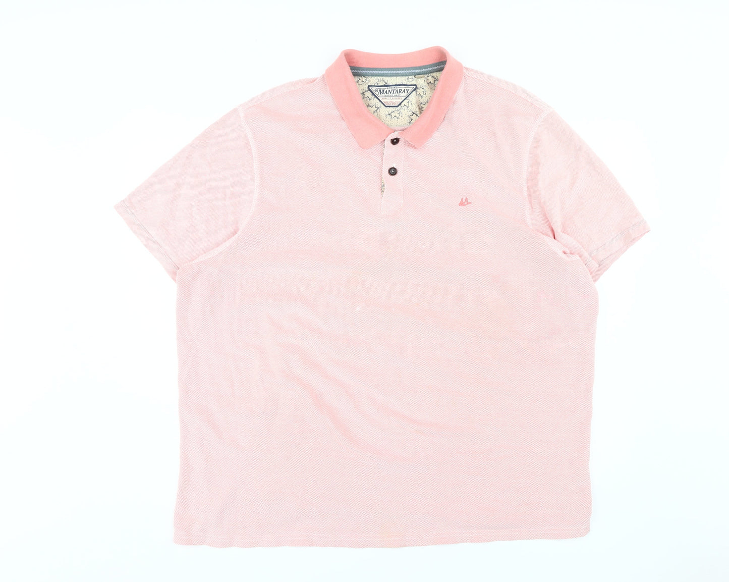 Mantaray Men's Pink 2XL Polo Short Sleeve Cotton