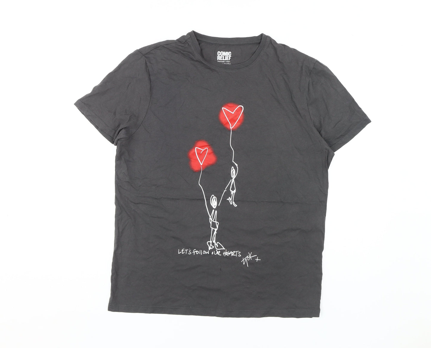 Unisex Adults UK Size S Comic Relief Black Basic T-Shirt