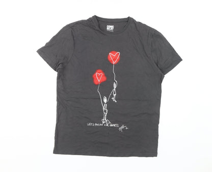 Unisex Adults UK Size S Comic Relief Black Basic T-Shirt
