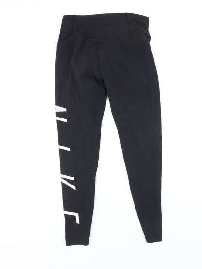 Womens UK Size S Nike  Ankle Black Leggings