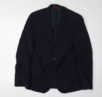 Mens UK Size 38 HUGO BOSS Regular Blue Suit Jacket