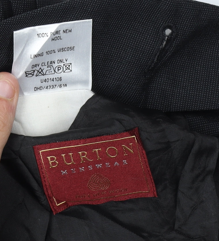Mens UK Size 44 Burton Menswear Regular Black Suit Jacket
