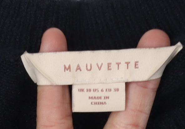 Womens UK Size 10 Mauvette Black Pullover Jumper